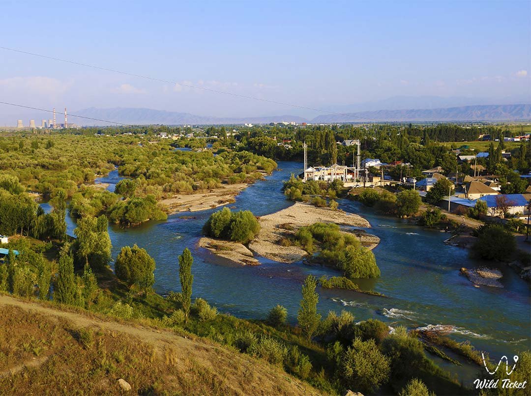 Talas river in jambyl region, Kazakhstan.