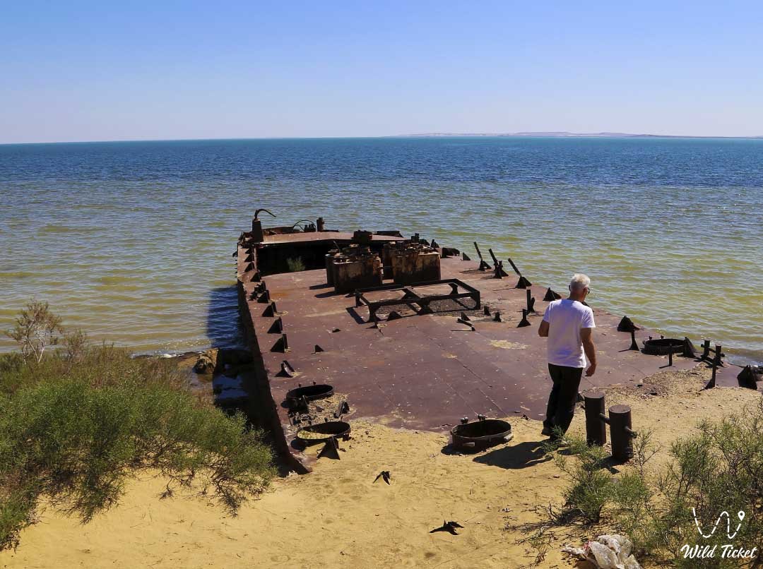 Barge on the Small Aral Sea