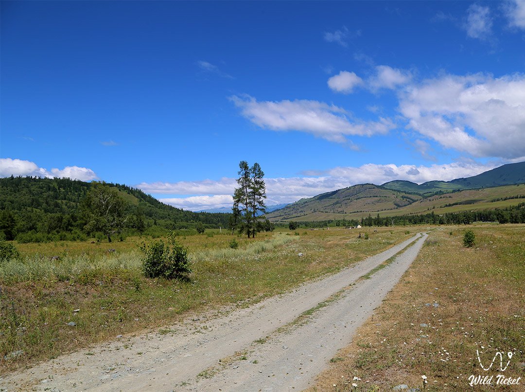 Road Uryl and Arshaty villages to Bukhtarma lake