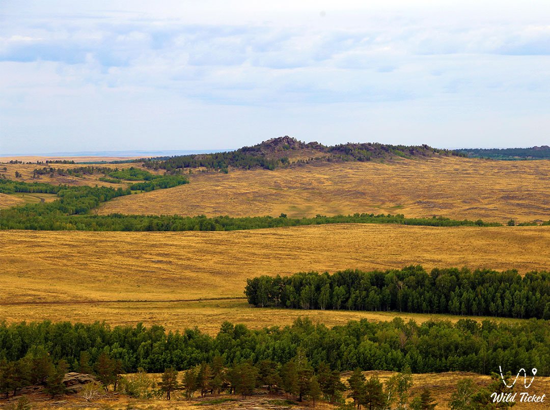 Mount Akdym in the Yereymentau Mountains (Karaganda Region)