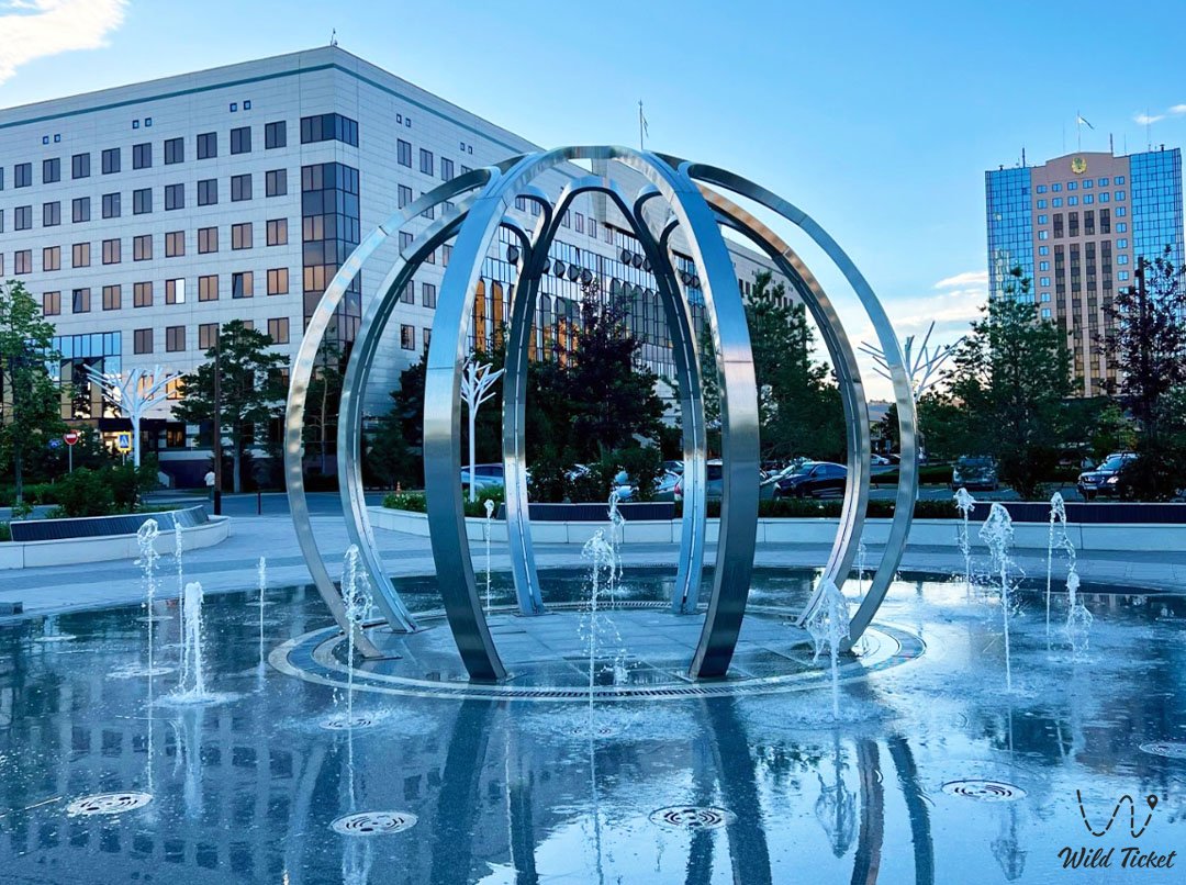 Astana city square: the historic heart and main pedestrian hub of the right bank