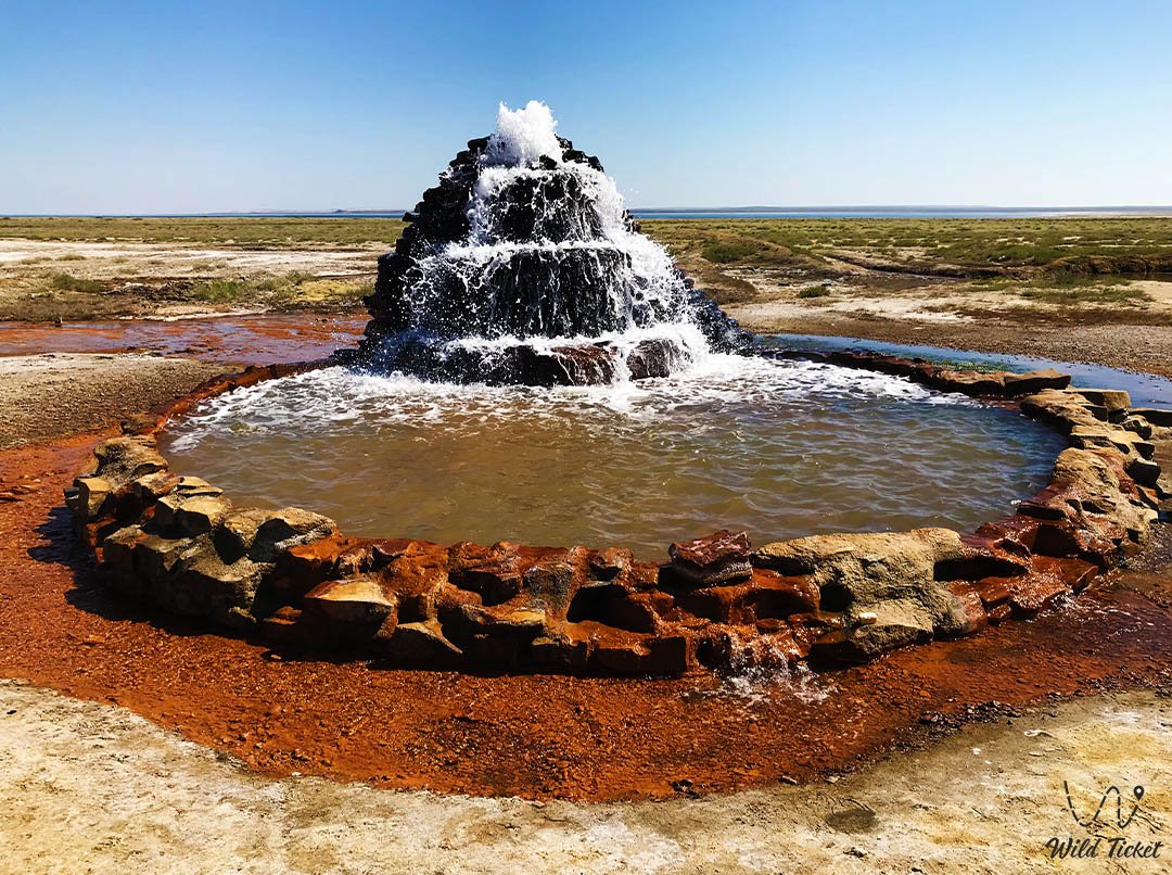 Underground geothermal spring in the village of Akespe (Ystyk Su)